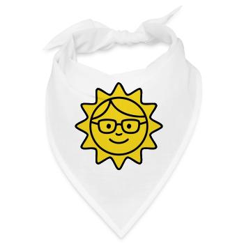 Lachende Sonne Brille Comic - Bandana - Weiß - Vorne