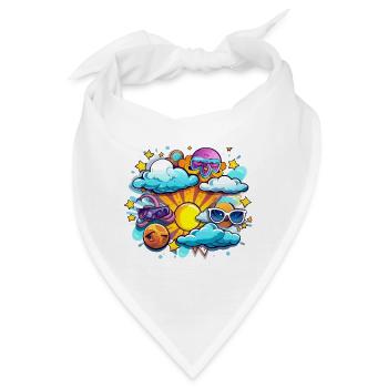 Sonnenfreuden im Wolkenkreis - Bandana - Weiß - Vorne