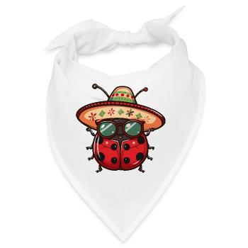 Marienkäfer Sombrero - Bandana - Weiß - Vorne