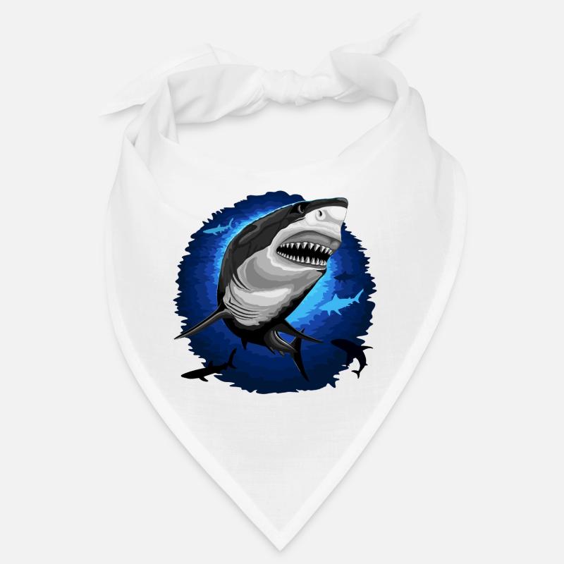 Shark Attack jaws on Deep Blue Ocean Bandana