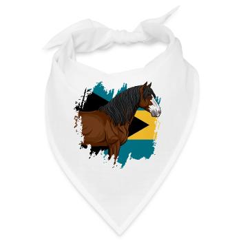 Der Kopf des Abaco-Pferdes und die Flagge der Bahamas - Bandana - Weiß - Vorne