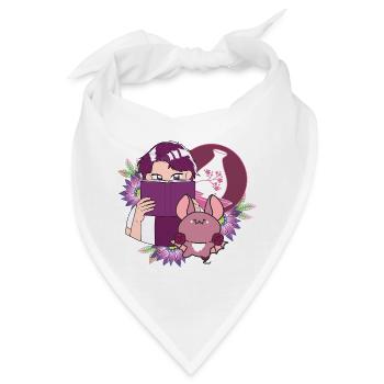 Manga-Leser, Sake und Fledermaus mit Prothese - Bandana - Weiß - Vorne