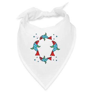 Koi-Kreis aus Neonblau und Rot - Bandana - Weiß - Vorne