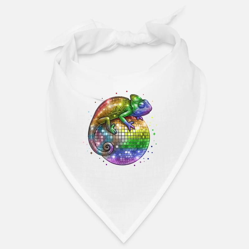 Caméléon sur le drapeau Globo Disco Progress LGBT - Bandana - blanc