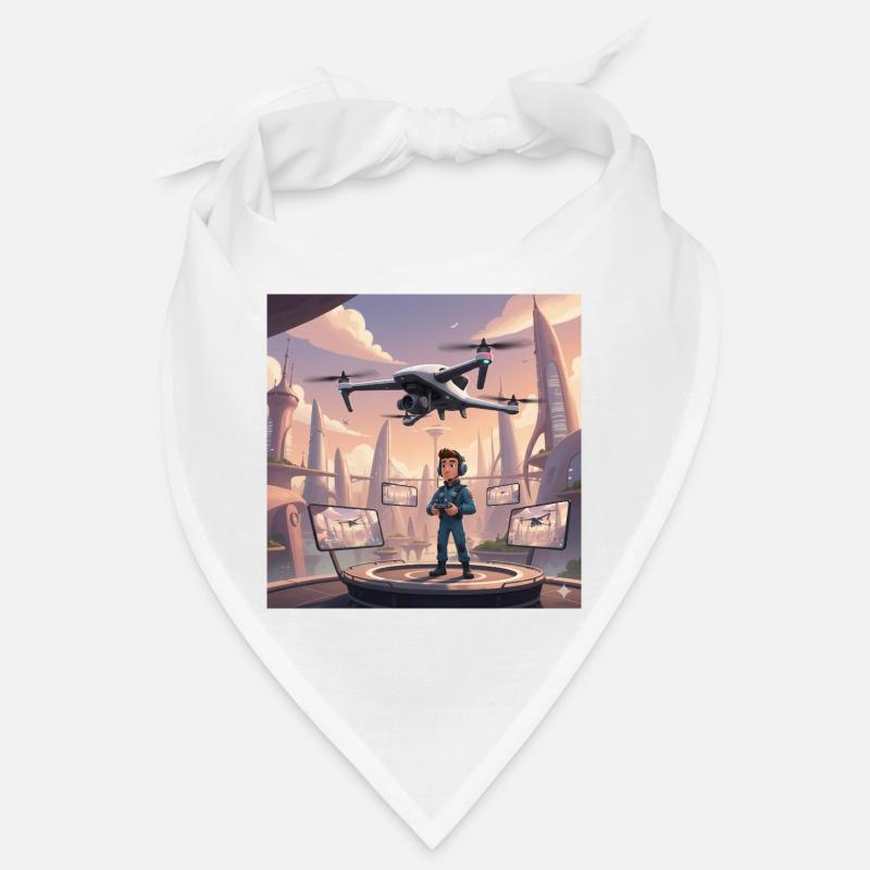 Pilote de drone à Neon Town - Bandana - blanc
