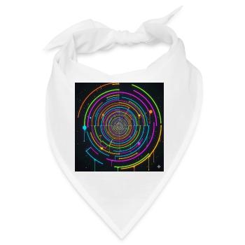 Neon Kreisspirale Farbenspiel - Bandana - Weiß - Vorne