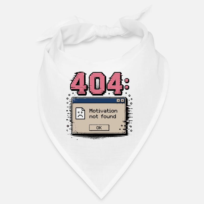 Retro 404 Error Motivation Nicht Gefunden Humor - Bandana - Weiß