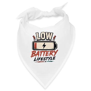 Low Battery Lifestyle Retro Vintage Style - Bandana - Weiß - Vorne