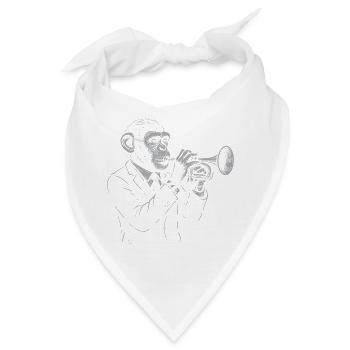 Jazz Animal Monkey Trompete - Bandana - Weiß - Vorne
