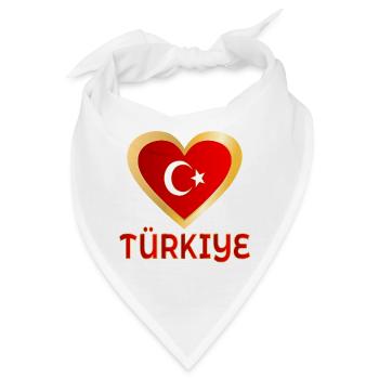 Türkisches Herz - Türkiye - Bandana - Weiß - Vorne