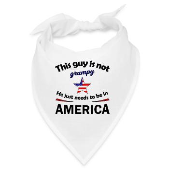 Grumpy Star mit US Flaggenstern - Bandana - Weiß - Vorne