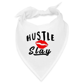 Red Lip Kiss auf schwarzem Hintergrund - Bandana - Weiß - Vorne