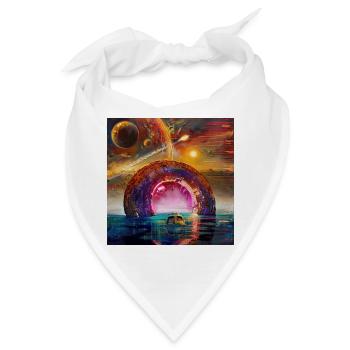 Neon-Rundportal am Horizont - Bandana - Weiß - Vorne