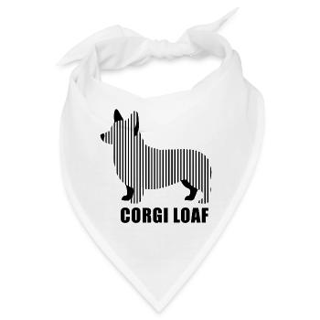 Corgi Loaf – Minimalist linear silhouette Hund - Bandana - Weiß - Vorne