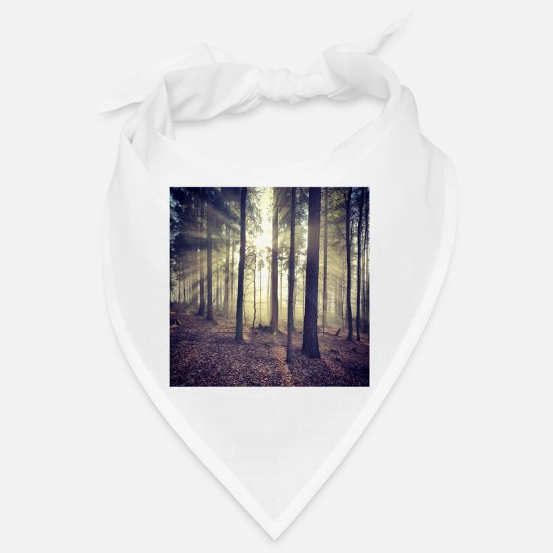 Rayons de soleil Lumière de la forêt - Bandana - blanc