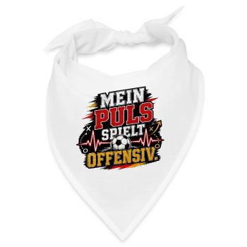 Mein Puls spielt offensiv Fussball Länderspiel - Bandana - Weiß - Vorne