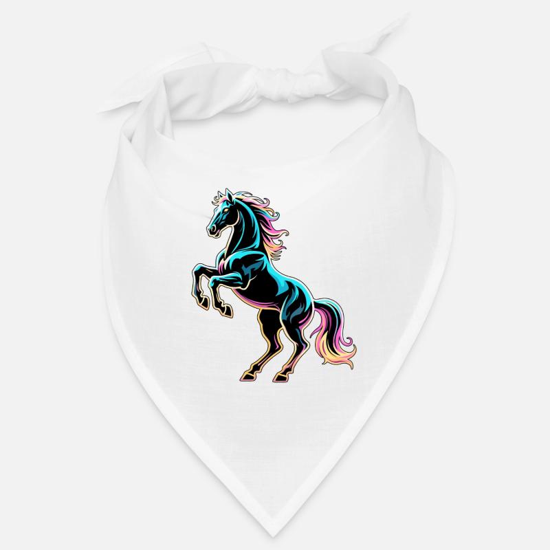 Pferdeneon Light Glitch Retro-Stil Bandana