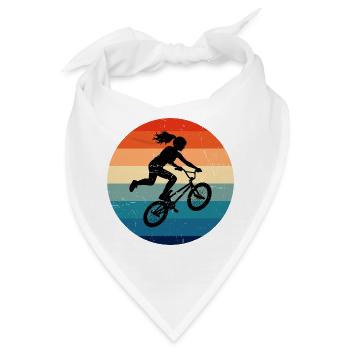 Geschenkidee für die BMX-Riderin mit Freestyle-BMX - Bandana - Weiß - Vorne