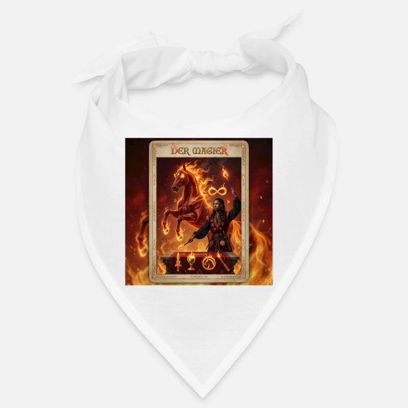 Feuriges Pferd, der Magier - Bandana - Weiß