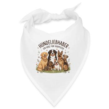 Hundedeliebhaber – Ein Herz Für Vierbeiner - Bandana - Weiß - Vorne