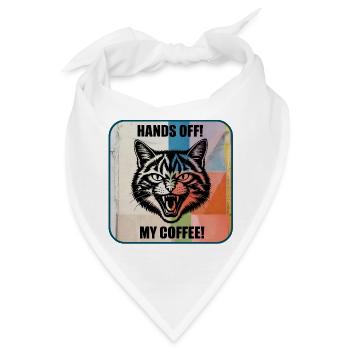 Hände weg Kaffee – Wütende Katze - Bandana - Weiß - Vorne