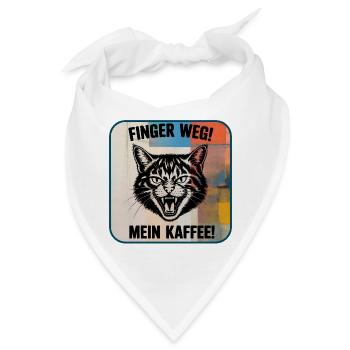 Finger Weg! Mein Kaffee Katzengraffiti - Bandana - Weiß - Vorne
