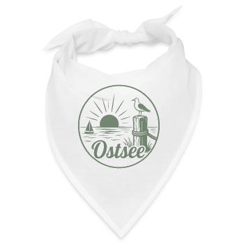 Ostsee Segelboot Möwe Sonnenuntergang - Bandana - Weiß - Vorne