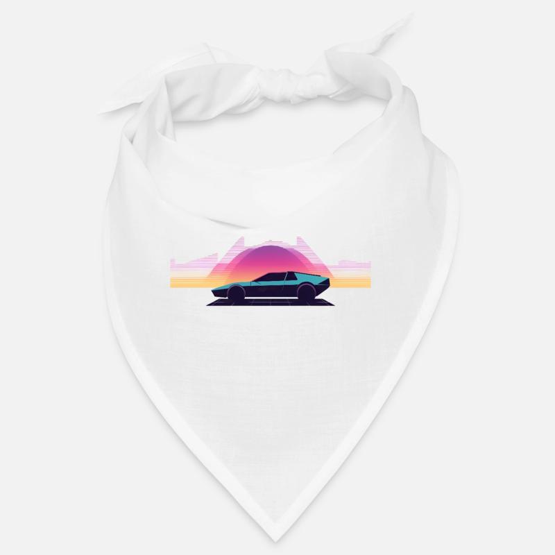 Synthwave Auto Outrun Grid Sunset 80s Bandana