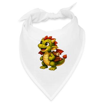 Kleiner Drachen mit Rucksack - Bandana - Weiß - Vorne