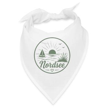 Nordsee Segelboot Möwe Sonnenuntergang - Bandana - Weiß - Vorne