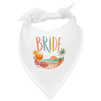 Team Bride! Palmen & Coctails - Bandana - Weiß - Vorne