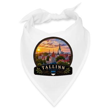 Mittelalterliche Olafs Kirche Altstadt Tallinn  - Bandana - Weiß - Vorne