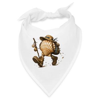 Jakobsmuschelpilger-Camino de Santiago - Bandana - Weiß - Vorne
