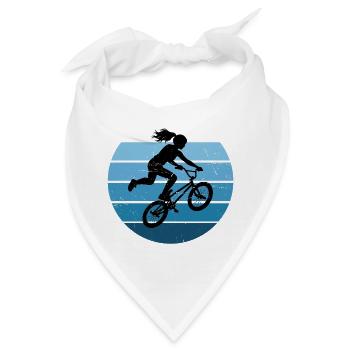Geschenkidee für die BMX-Riderin mit Freestyle-BMX - Bandana - Weiß - Vorne