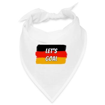 Let's Goal -Deutschland Flagge Fußball Fan-Shirt - Bandana - Weiß - Vorne