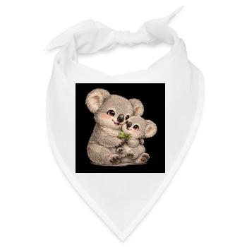 Mama Koala mit ihrem Baby - Bandana - Weiß - Vorne