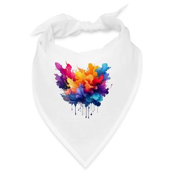 Farbexplosion Farbfluss - Bandana - Weiß - Vorne