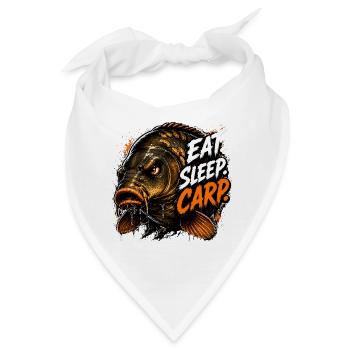 Essen Schlaf Karpfen Karpfen Angeln Geschenk - Bandana - Weiß - Vorne