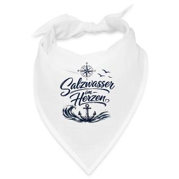 Salzwasser Liebe- Meer geht immer - Bandana - Weiß - Vorne