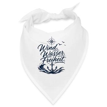 Wind. Wasser. Freiheit- Segelbekleidung Offshore - Bandana - Weiß - Vorne
