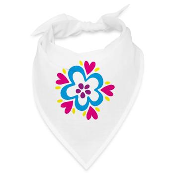 Blume Blüte farbenfroh Yoga Flower Power Deko  - Bandana - Weiß - Vorne
