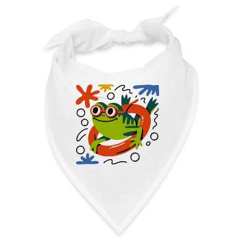 Sommer Frosch Fun - Bandana - Weiß - Vorne