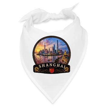 Futuristische Metropole Shanghai China Großstadt A - Bandana - Weiß - Vorne