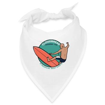 Cloudbreak Tavarua, Fidschi Tropisches Riff Brandung - Bandana - Weiß - Vorne