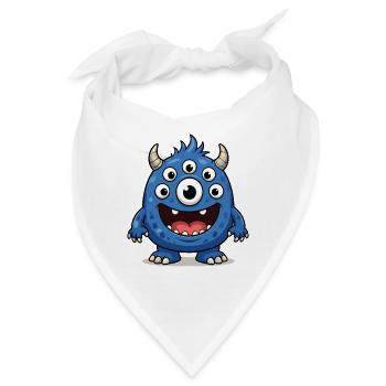 Blaues Monster mit vielen Augen - Bandana - Weiß - Vorne