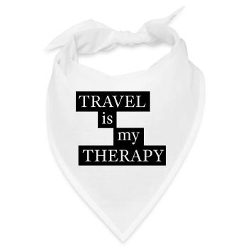 Travel Is My Therapy Reise Spruch - Bandana - Weiß - Vorne
