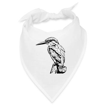 Specht / Eisvogel - Bandana - Weiß - Vorne