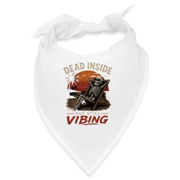 Dead Inside Still Vibing Skelett - Bandana - Weiß - Vorne