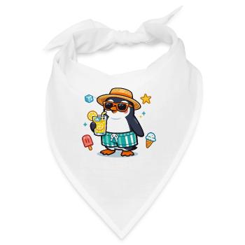 Sommer pinguin mit Drink - Bandana - Weiß - Vorne