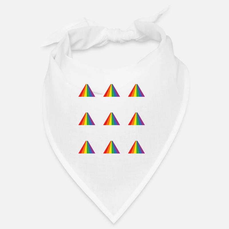 Rainbow Pyramid Pattern - Bandana - white